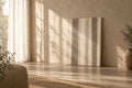 Cascade Canvas — Soft grey verticals falling at uneven intervals, like light through a blind