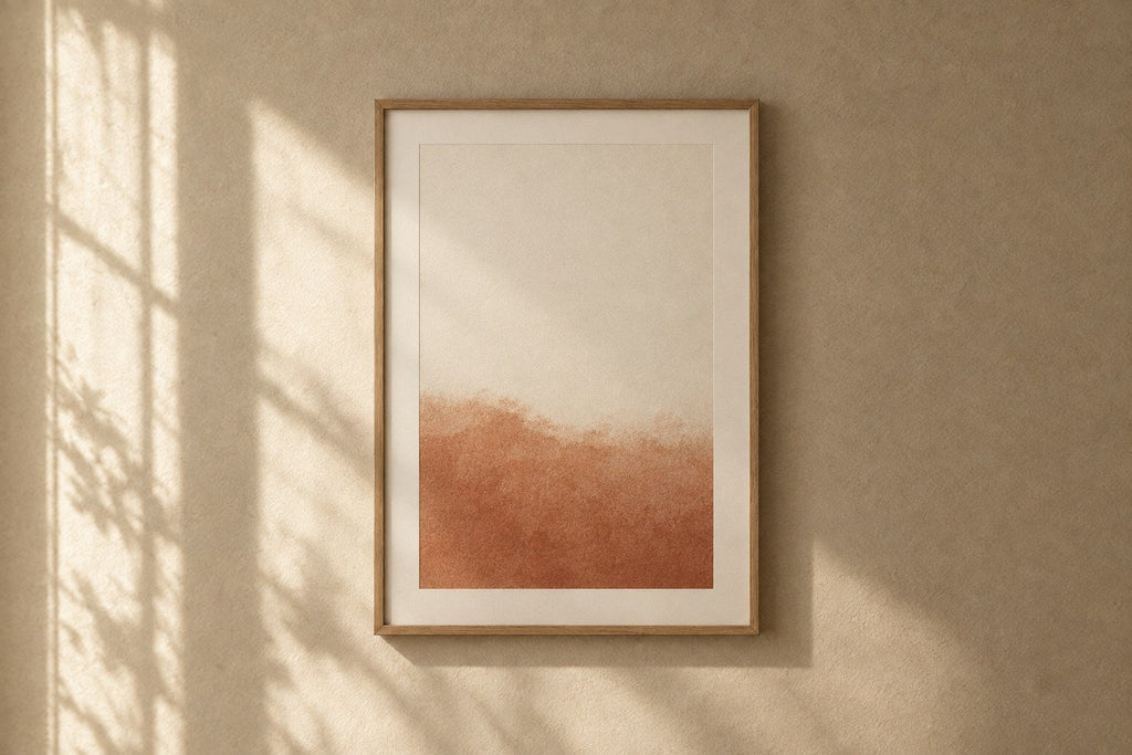 Ember Framed Print — Clay warms the lower third; the rest is left as bare ground