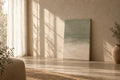 Loam Canvas — Two blurred bands of sage and plaster, the way a field looks through rain