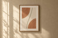 Madrona Framed Print — Two clay arcs meet a single sage line, brushed by hand and scanned at 1200dpi