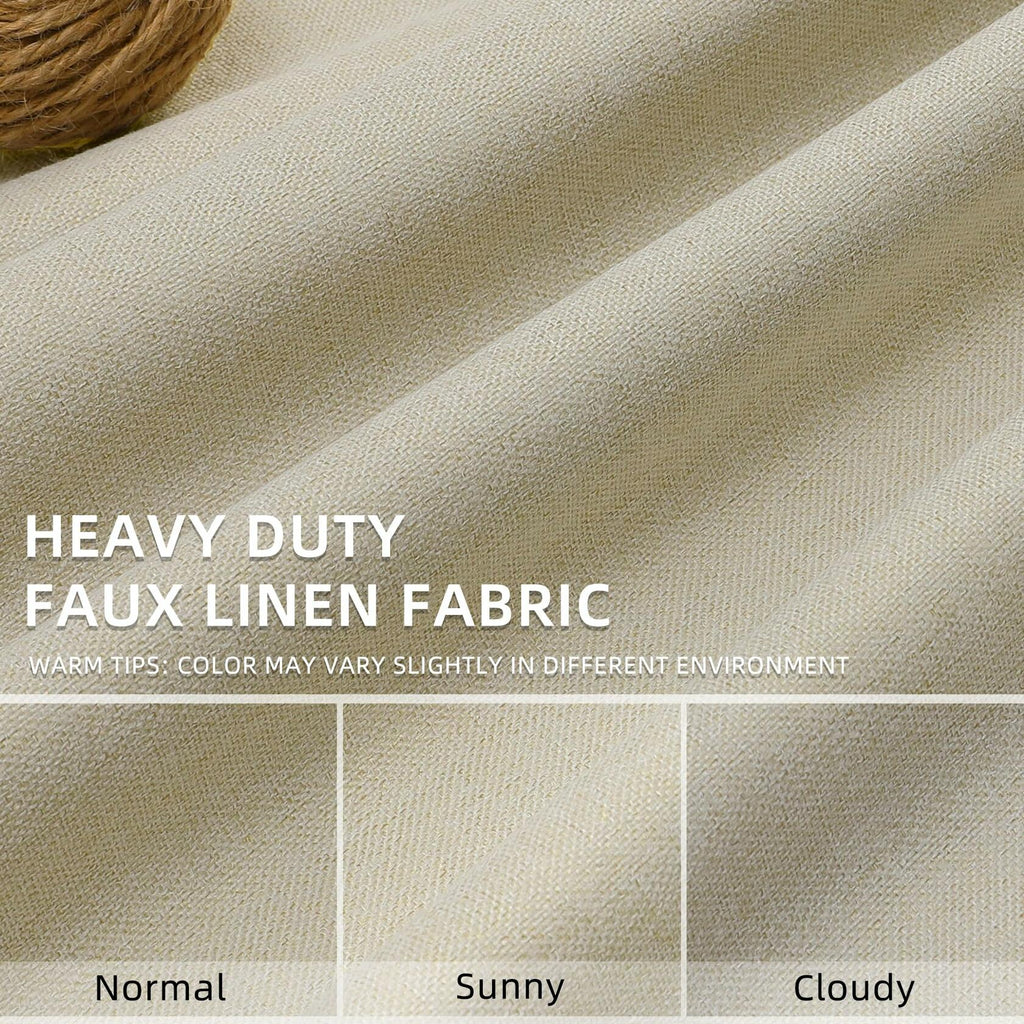 ChrisDowa Pinch Pleated Blackout Linen Curtains 40x102in Greyish Beige 2 Panels