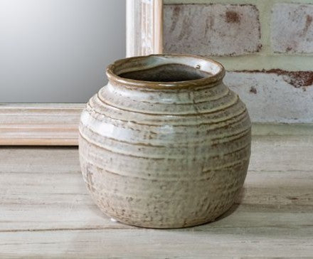 Milky Beige Ceramic Vase, 2 Size Options